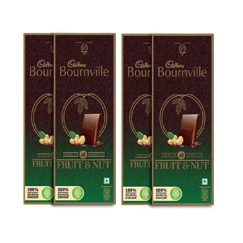 Cadbury Bournville Raisin and Nuts Dark Chocolate Bar, 80 g (Pack of 4 ...