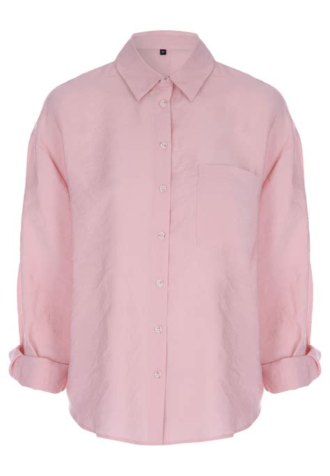 Womens Pink Plain Cupro Long Sleeve Shirt | Peacocks