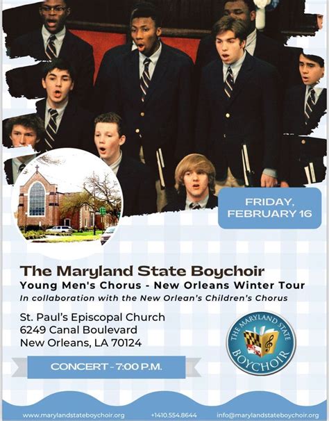 Maryland State Boychoir’s Young Men’s Chorus Concert, St. Paul's ...
