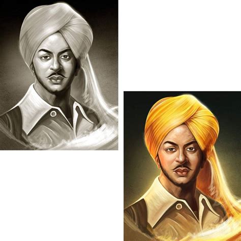 Ordershock 30.48 cm Bhagat Singh Colour Wall Sticker Bhagat Singh Black ...