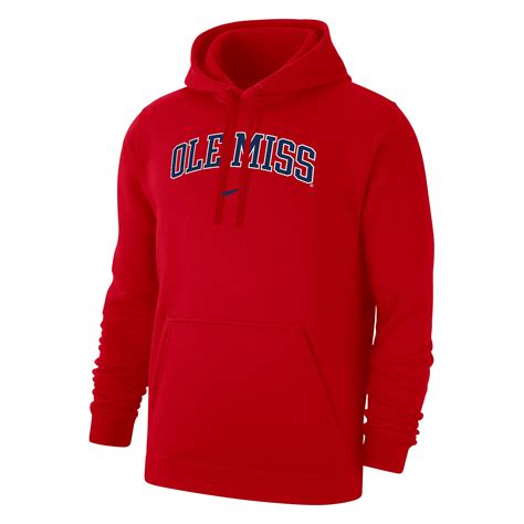 Nike Ole Miss Red Club Fleece Pullover Hoodie- Arch Design – The ...