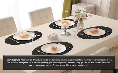 Buy V-CUBE Designs Premium Vegan Leather Placemats Set of 6 ...