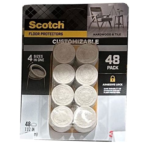 NWD Scotch Customizable 4 Sizes in One Floor Protector Felt Pads ...