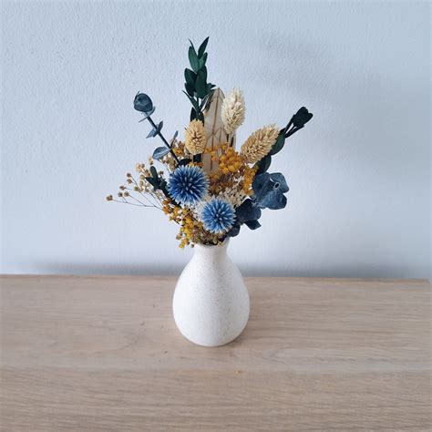 Mini Dried Floral Bouquet, Mini Dried Flower in a Vase, Gift for Her ...