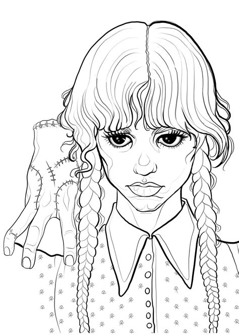 Wednesday Addams Sketch Digital Download - Etsy People Coloring Pages, Family Coloring Pages ...