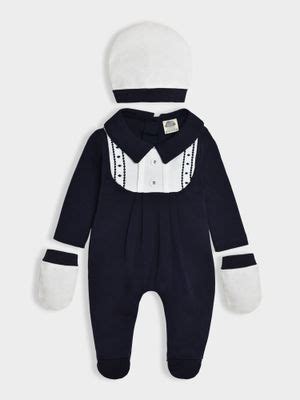 Buy Mi Arcus Solid Navy Knitted Sleepsuit with Cap and Mitten (Set of 3 ...