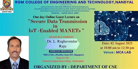 Department of CSE- RGM College Of Engineering and Technology