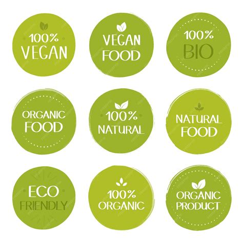 Premium Vector | Organic healthy vegan food labels natural fresh ...