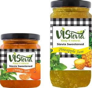 Vistevia Sugar-Free Combo of Orange & Pineapple Jam | Pack of 2 - 220g ...