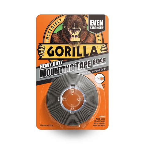 Gorilla Double-Sided Mounting Tape 25.4mm x 1.52m (Black)