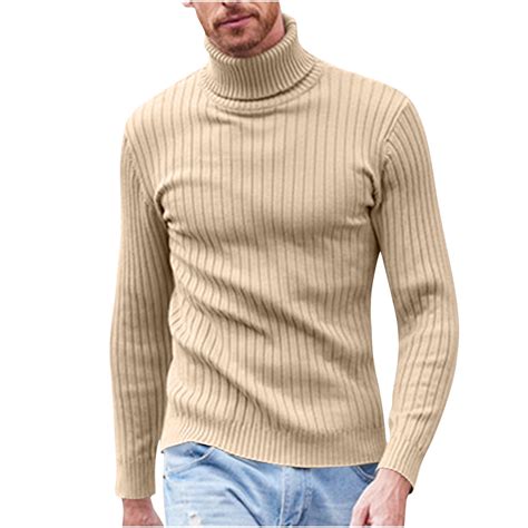 Mens Turtleneck Sweaters Lightweight Slim Fit Long Sleeve Knitted ...