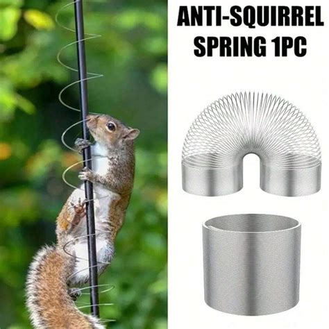 Anti-Squirrel Bird Feeder Pole Spring - Carbon Steel Squirrel Barrier ...