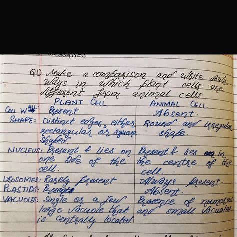 Draw a neat structure of plant cell and animal cell and label it's ...