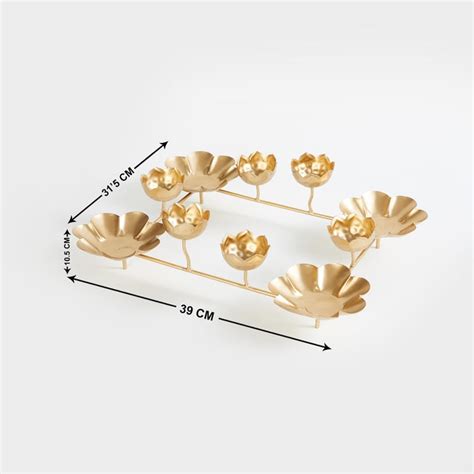 Buy Corsica Kamal Iron Lotus Multi T-Light Holders from Corsica by Home ...