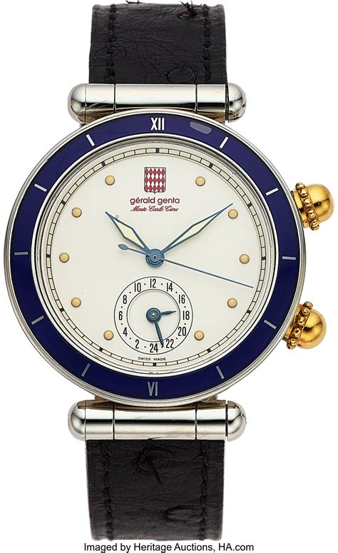 Gerald Genta, "Monte-Carlo Time" GMT Steel Automatic Wristwatch. | Lot ...