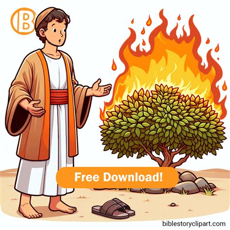 Moses and the Burning Bush - Bible Story Clipart