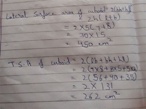 find the lateral surface area and the total surface area of a cube each ...