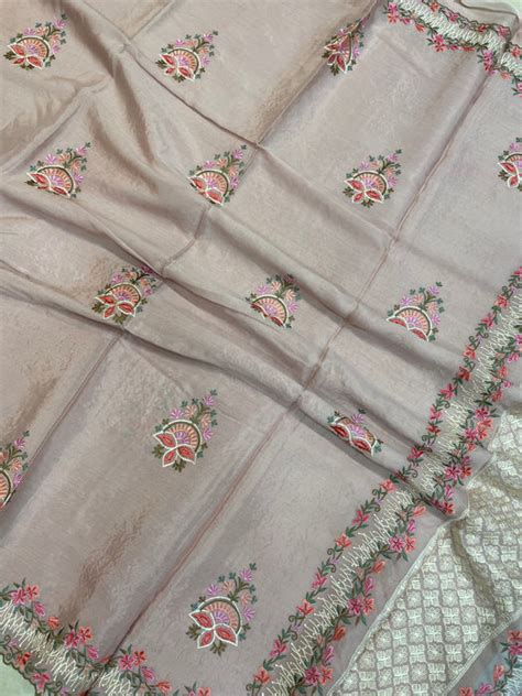 Pure Georgette Chikankari Handloom Banarasi Saree — The Handlooms