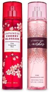 BATH & BODY WORKS A Thousand Wishes & Japanese Cherry Blossom Body Mist ...
