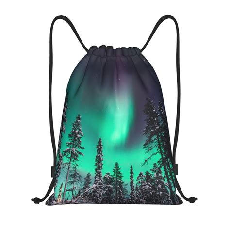 Zufioo Northern Lights 2 Sports Cinch Sack Gym String Bags Machine ...