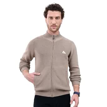 Buy Monte Carlo Men Regular Fit Mock Neck Solid Zip Closure Full Sleeve ...