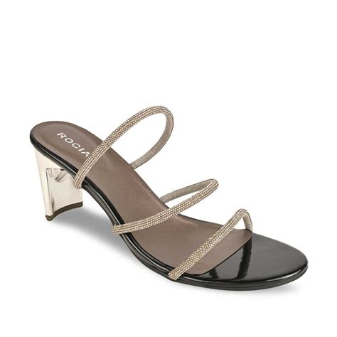 Buy ROCIA by Regal Gun Metal Women Diamante Strap Sandals at Amazon.in