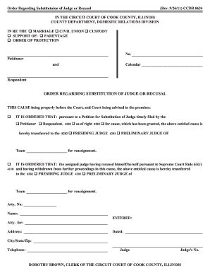 Sample Motion For Substitution Of Judge Illinois - Fill Online ...