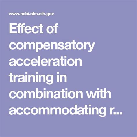 Image result for Compensatory Acceleration