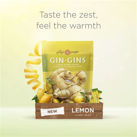 GIN GINS® Lemon Ginger Chews - The Ginger People US