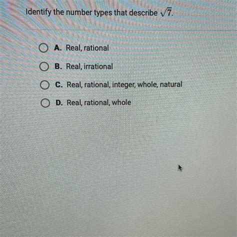Identify the number types that describe 7 squared - brainly.com