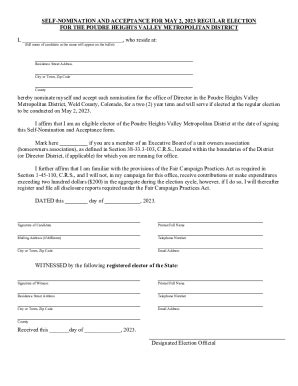 Fillable Online Self-Nomination and Acceptance form Fax Email Print ...