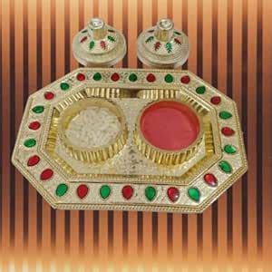 P.A.Decorated Meenakari Gold Plated Haldi kumkum Holder/Small Rakhi ...