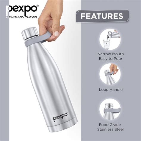 Pexpo Evok Pro 500ml Stainless Steel Vacuum Flask | ISI Certified, Hot ...