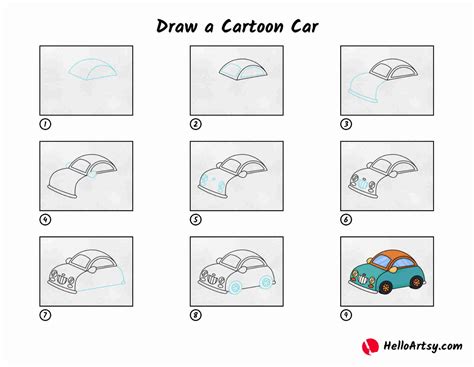 Cartoon Cars Step by Step Drawing 的图像结果