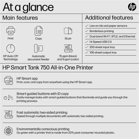 Buy HP Smart Tank 750 All-in-One Printer, Wireless, Print, Copy, Scan ...