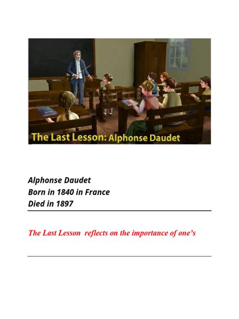 Image result for The Last Lesson Explanation Class 12