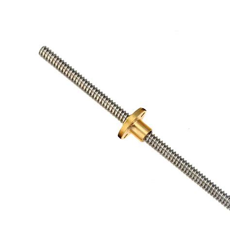 Buy T8 Lead Screw 2mm Pitch, 8mm Lead, Length 150mm with Copper Nut ...