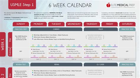 Free 6 Week USMLE Step 1 Study Schedule | Elite Medical Prep