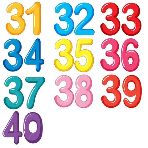 31-40 3d number vectors | Premium Vector