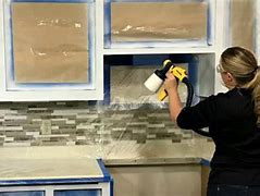 Image result for Spraying Lacquer On Cabinets