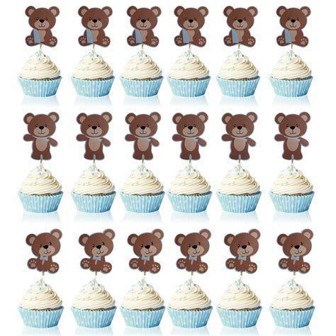 Bear Cake Cupcake Toppers For Baby Shower Gender Reveal Bear ...