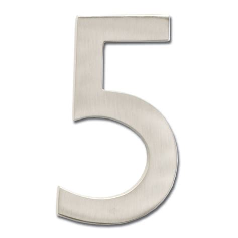 Architectural Mailboxes 4-in Reflective Satin Nickel Number 5 in the ...