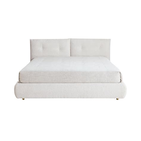 The Noah Bed - White Boucle Fabric only on Decure.in