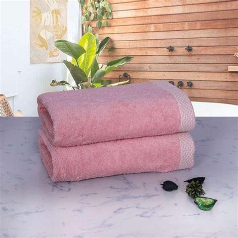 500 GSM Bamboo Hand Towel Set Of 2 - Peach | Ultra Soft & Highly Absor ...