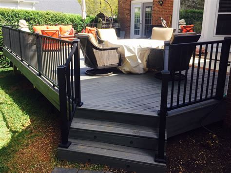 Black Railing Deck with Chairs