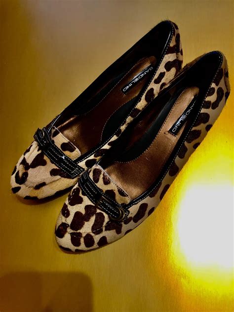 Bandolino Shoes 8.5 Calf Hair Leopard Print Wedge Heel - Gem