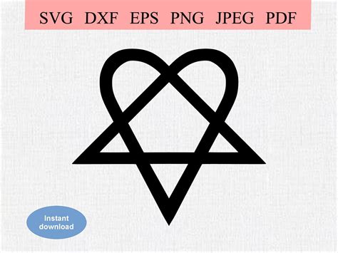 Heartagram Symbol / SVG DXF EPS / Heart Combined With a Pentagram ...