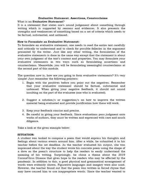 Image result for How to Write Evaluative Statements