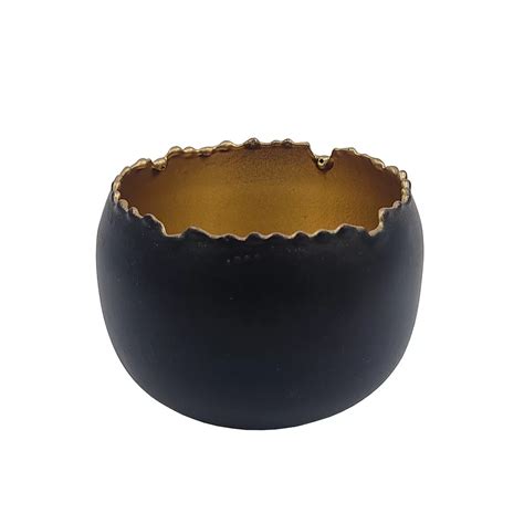 Everyday Decor Scallop Edged Matte & Gold-Tone Round Tealight Candle Holder