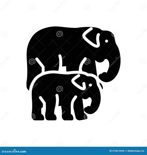 Black Solid Icon for Breed, Phylum and Elephant Stock Vector - Illustration of wildlife, animal ...